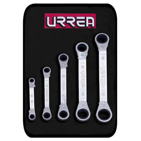 URREA 12-Point Flat Ratcheting Box-End Wrenches (Set of 5 pieces) inches. 1190A